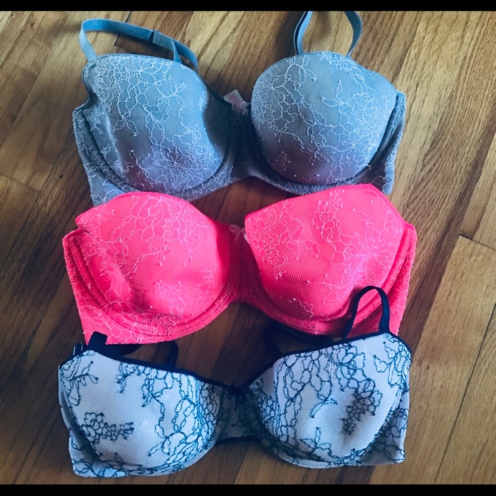 💕3 VS Bras💕Balconet and Unlined Demi 34DD💕
